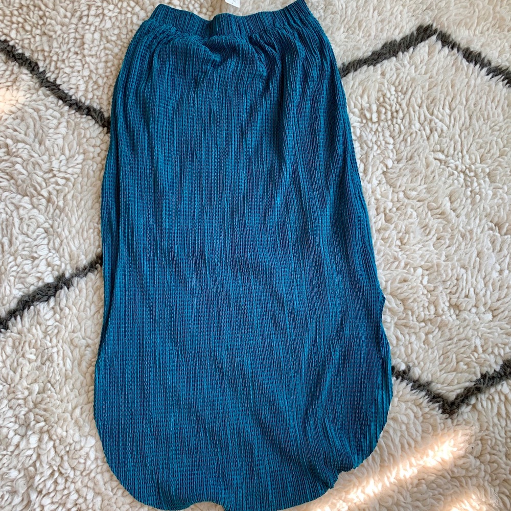Blue green midi skirt from Anthropologie